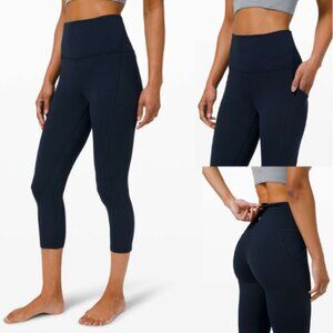 Lululemon Align High Rise Crop with Pockets 23" Size 6 Navy Blue 26812